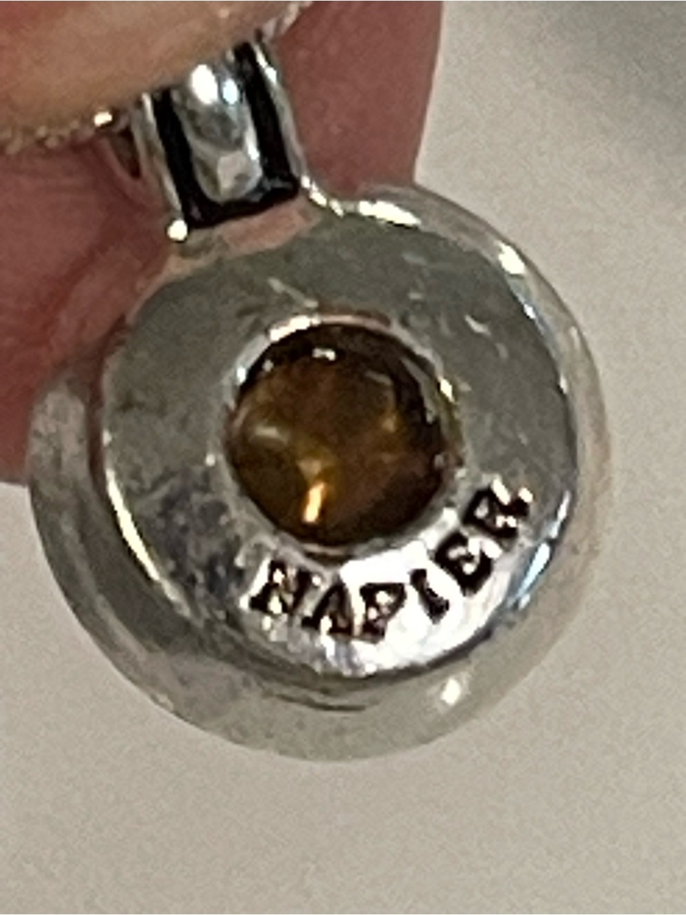 Napier Silver Pendant Necklace with Onyx  Gem Jewelry - Picture 5 of 8